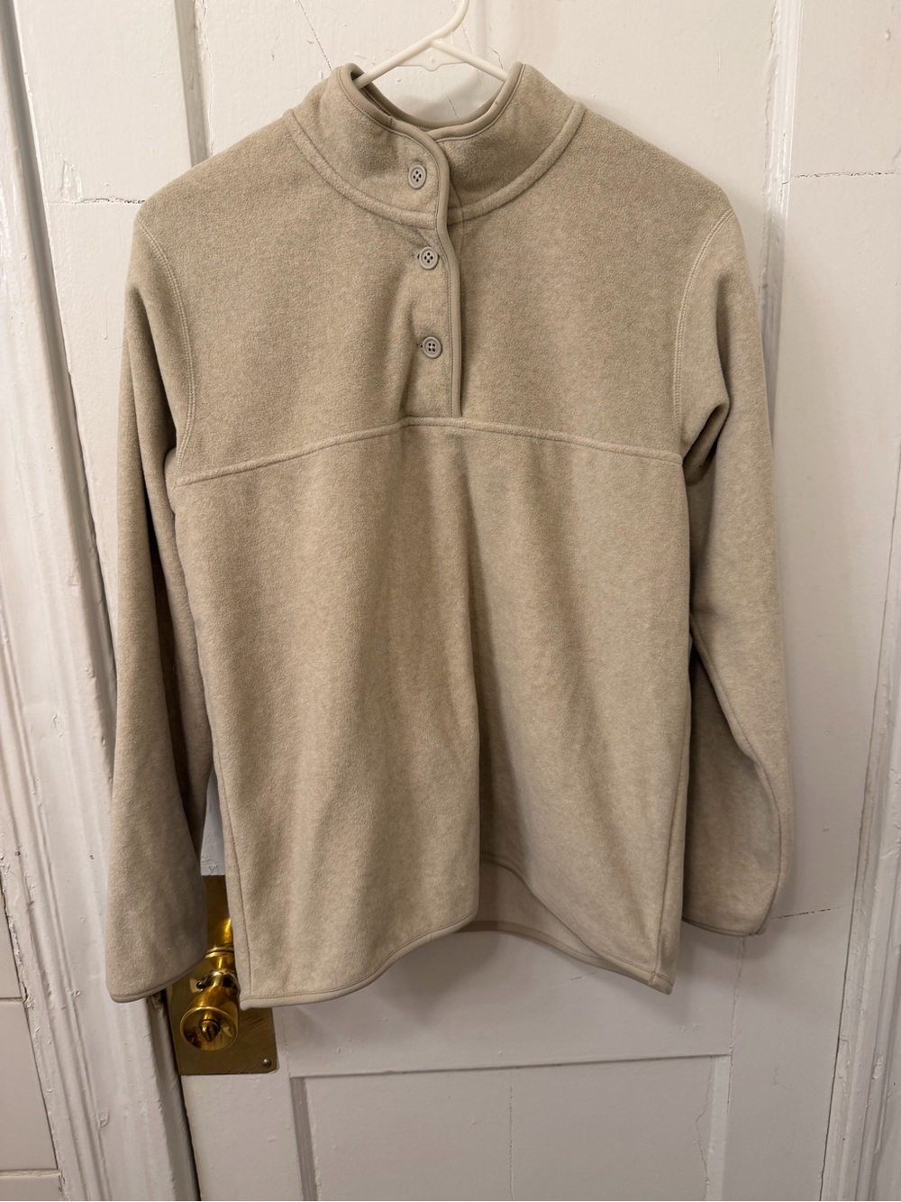 Muji Women's Crewneck Fleece Sweater in Light Beige